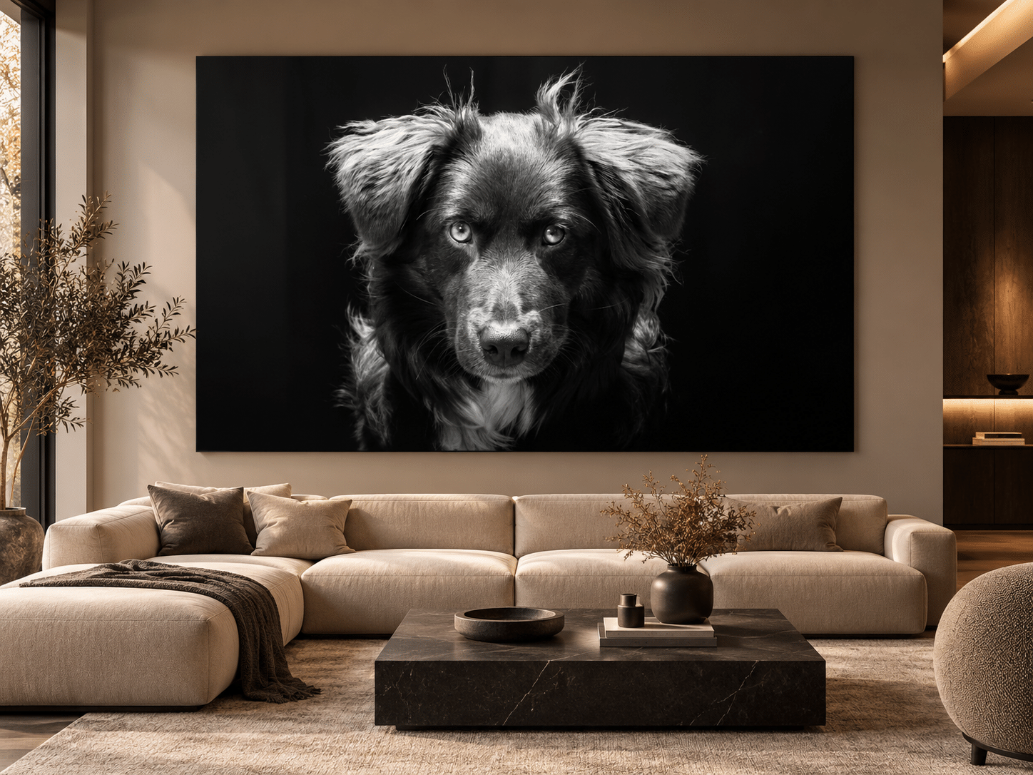 Großformatiges Hundebild als Wandbild